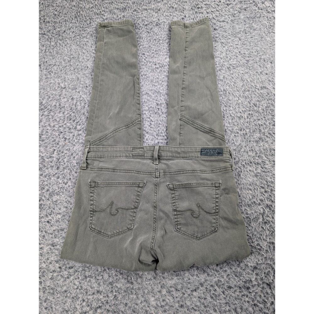 AG Adriano Goldschmied Jeans Women 29 Green Moto Legging Skinny Zipper Ankle